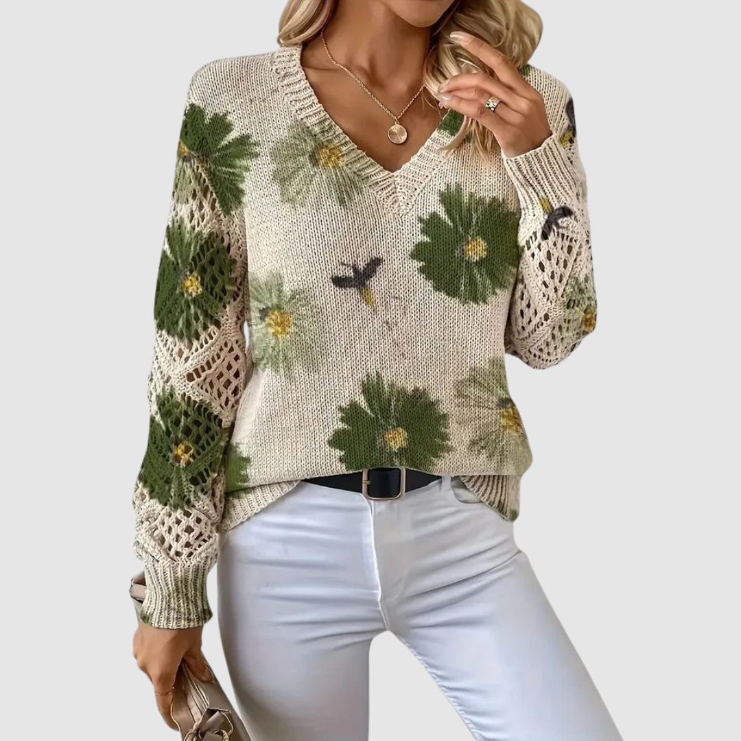 Meda – Elegant tröja med blommönster – bild 6