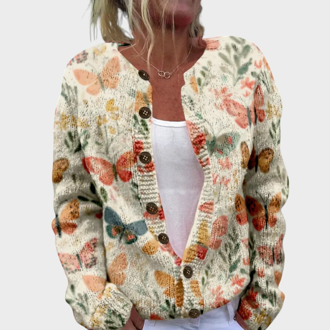 Carolina – Blommig cardigan för hösten