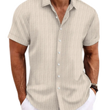 Camisa Intemporal de manga corta en algodón premium para Hombre
