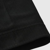 Chaqueta de terciopelo para hombre con cuello de sherpa y botones a presión - Negro