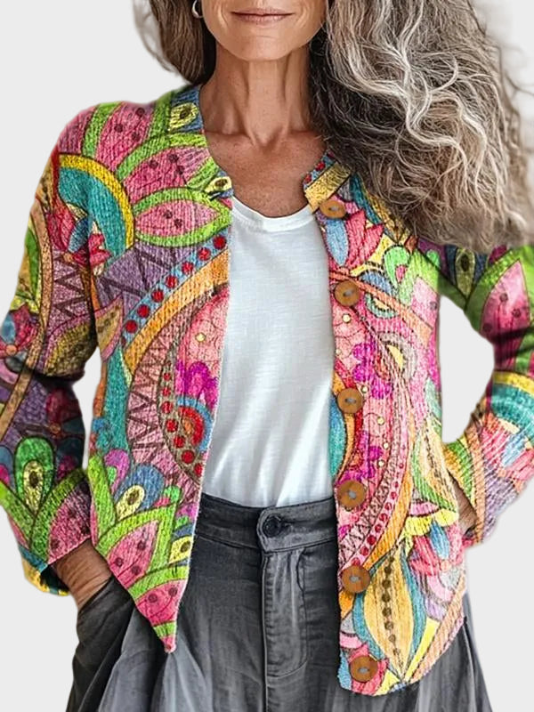 Ivanka™ – Cardigan med konstnärligt mönster