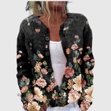 Christa™ | Cardigan med rosor på svart
