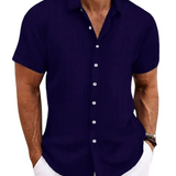 Camisa Intemporal de manga corta en algodón premium para Hombre