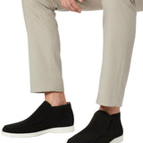 Mocasines de Ante para Hombres – Estilo Slip-On Chukka, Suela Plana – Negro