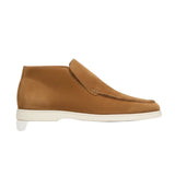 Mocasines de Cuero para Hombres – Estilo Slip-On Chukka, Tacón Plano – Marrón