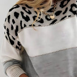 Diane | Stickad tröja med leopardaccent