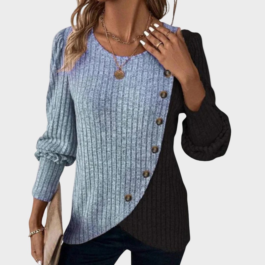 Kaia – Elegant stickad tröja med knappar – bild 2