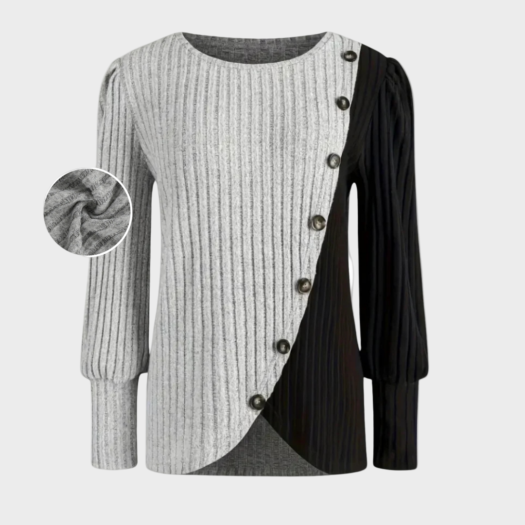 Kaia – Elegant stickad tröja med knappar – bild 5