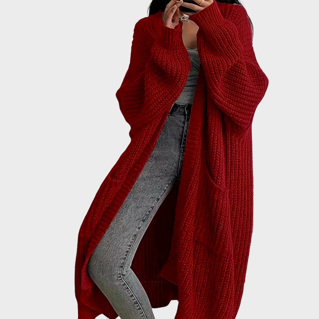 Piper – Lång flätstickad cardigan – bild 2