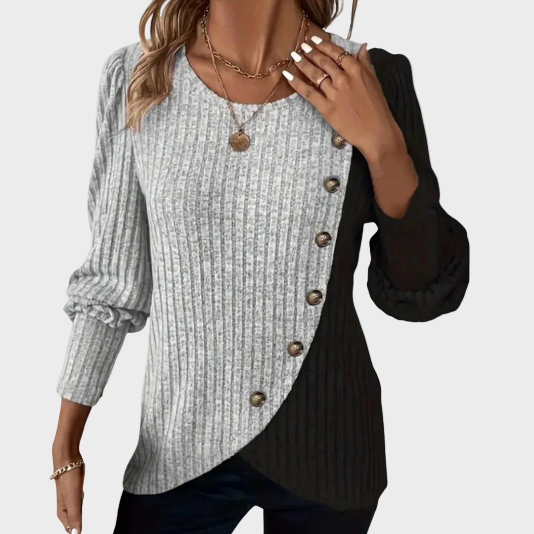 Kaia – Elegant stickad tröja med knappar