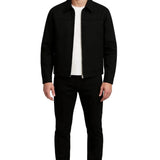 Chaqueta de Twill Ligero para Hombres – Negra – Corte Regular