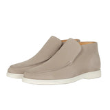 Mocasines de Ante para Hombres – Estilo Slip-On Chukka, Tacón Plano – Greige