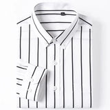 Camisa elegante de algodón para Hombre – Gris/Blanco