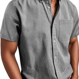 Camisa elegante de manga corta en algodón premium para Hombre