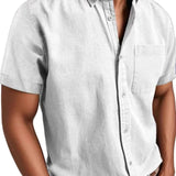 Camisa elegante de manga corta en algodón premium para Hombre