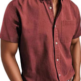 Camisa elegante de manga corta en algodón premium para Hombre