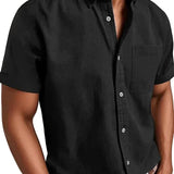 Camisa elegante de manga corta en algodón premium para Hombre