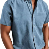 Camisa elegante de manga corta en algodón premium para Hombre