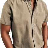 Camisa elegante de manga corta en algodón premium para Hombre