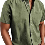 Camisa elegante de manga corta en algodón premium para Hombre