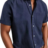 Camisa elegante de manga corta en algodón premium para Hombre