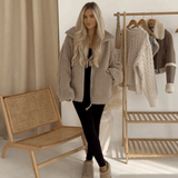 Elsie | Teddyjacka i fleece med dragkedja