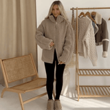 Elsie | Teddyjacka i fleece med dragkedja