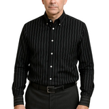 Camisa elegante de algodón para Hombre – Gris/Blanco