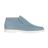 Mocasines de Ante para Hombres – Estilo Slip-On Chukka, Suela Plana – Azul Claro
