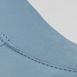 Mocasines de Ante para Hombres – Estilo Slip-On Chukka, Suela Plana – Azul Claro