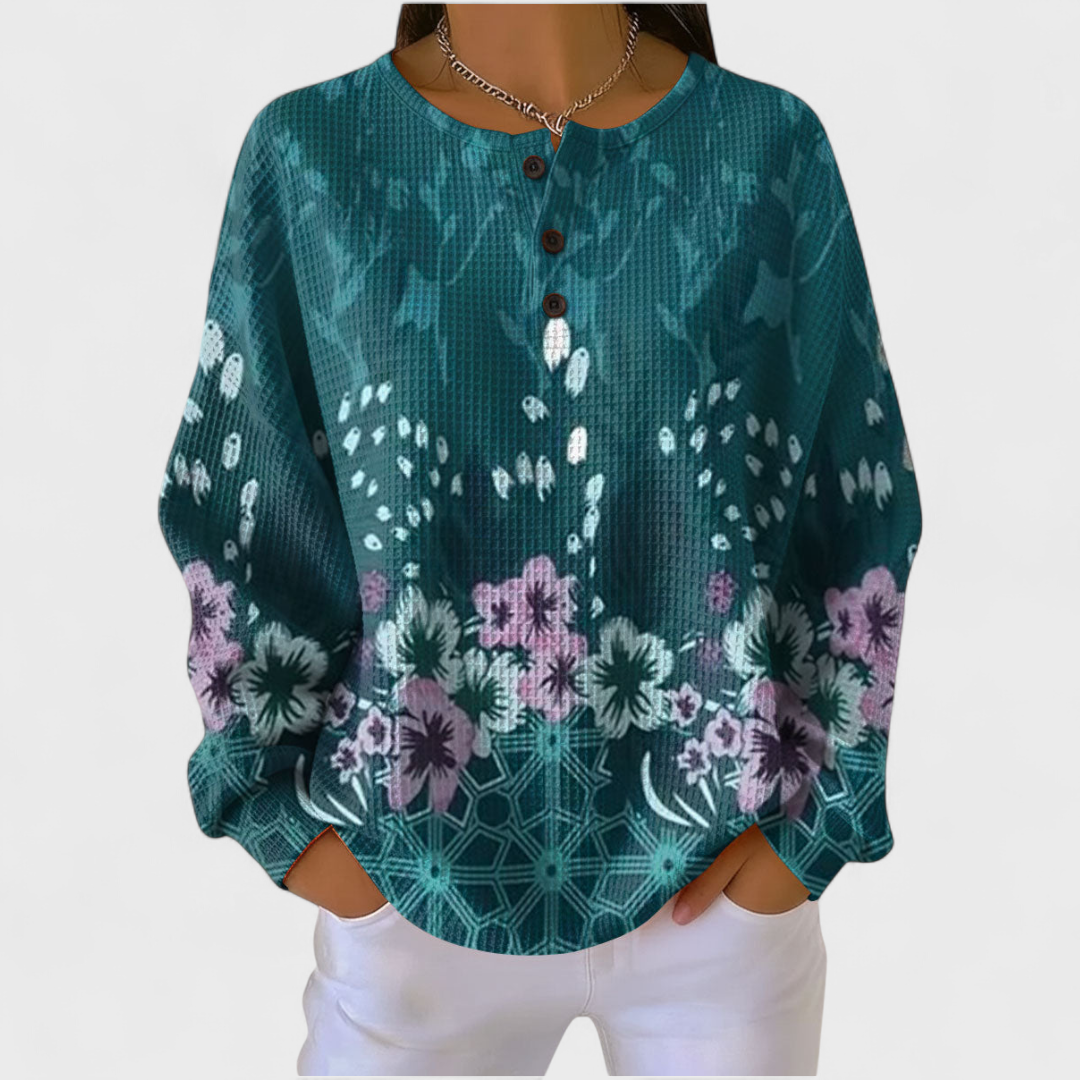Roos – Mönstrad tröja med blommor