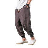 Shao - Pantalones harem de algodón cómodos