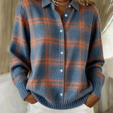 Zafira | Varm blå rutiga Cardigan