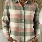 Grace | Pastellrutigt Stickad Cardigan