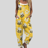 Byxdress med bin Gult