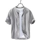 Camisa de Verano de Algodón y Lino