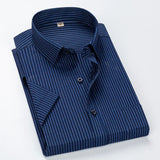 Camisa Atemporal de manga corta en algodón premium para Hombre – Azul
