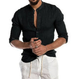 Camisa Intemporal de algodón y lino para Hombre