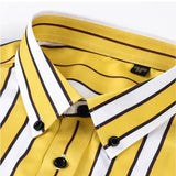 Camisa de rayas de algodón premium para Hombre – Amarillo