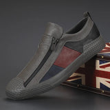 Botas de cuero con cremallera