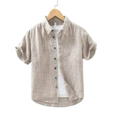 Camisa de lino de manga corta