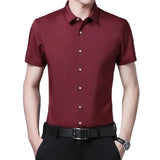 Camisa business casual de manga corta en algodón premium para Hombre