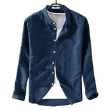 Camisa casual de algodón y lino para Hombre
