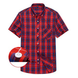 Camisa de cuadros de manga corta de algodón para Hombre