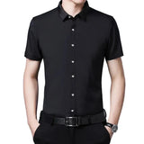 Camisa business casual de manga corta en algodón premium para Hombre