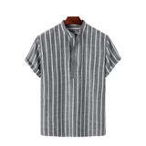 Camisa elegante de manga corta en algodón premium para Hombre – Azul