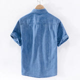 Camisa Atemporal de manga corta de mezclilla para Hombre