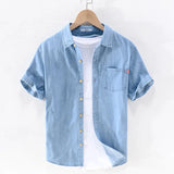 Camisa Atemporal de manga corta de mezclilla para Hombre