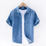 Camisa Atemporal de manga corta de mezclilla para Hombre