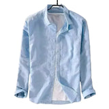 Camisa casual de algodón y lino para Hombre